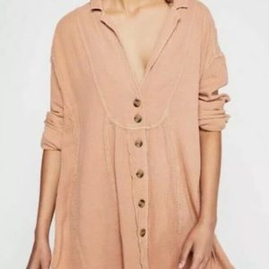 Free People All About The Feels Linen Button Down
